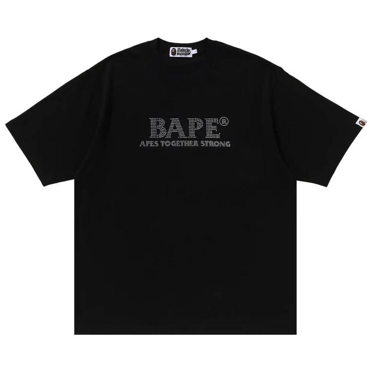 BAPE Rhinestone Logo Relaxed Fit Tee 'Black'