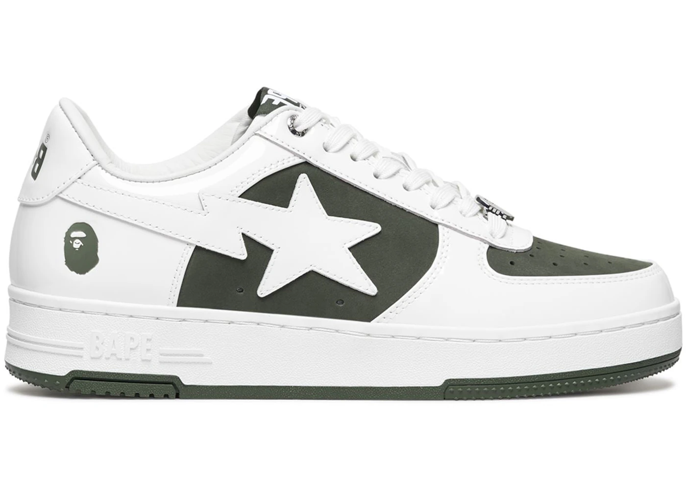 A Bathing Ape Bape Sta Low #6 White Olive Drab