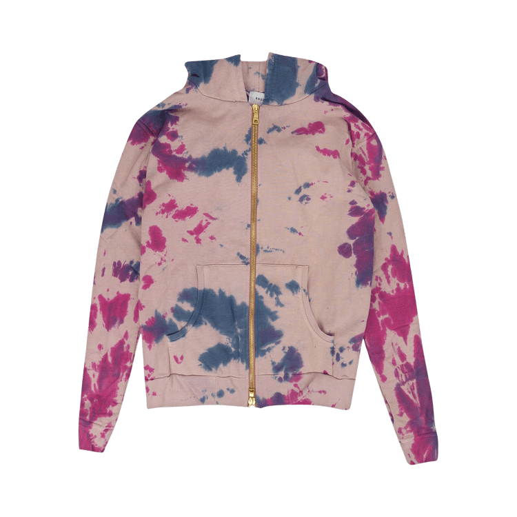 Rhude Peach Tie Dye Zip Up Hoodie 'Grey'