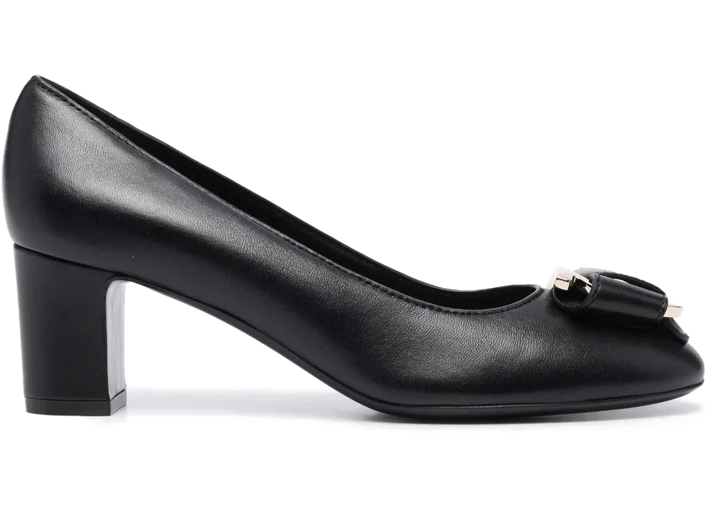 Ferragamo Gancini-Bow Leather Pumps Black (Women's)