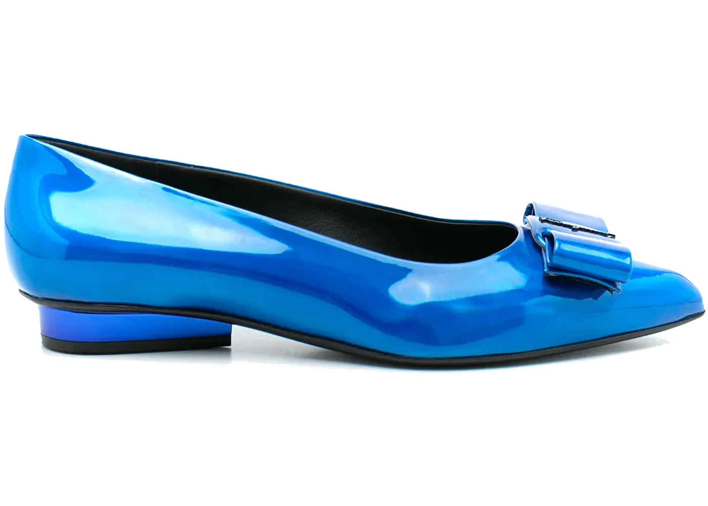 Ferragamo Viva Ballet Flat Shoes Blue (Women's)