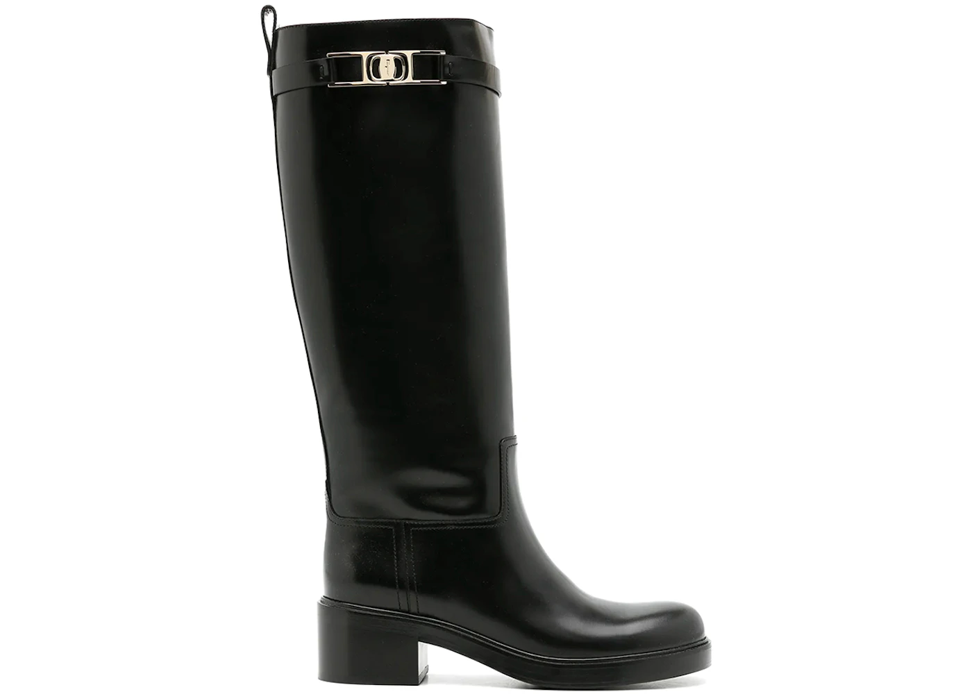 Ferragamo Gancini 55mm Knee Boots Black (Women's)