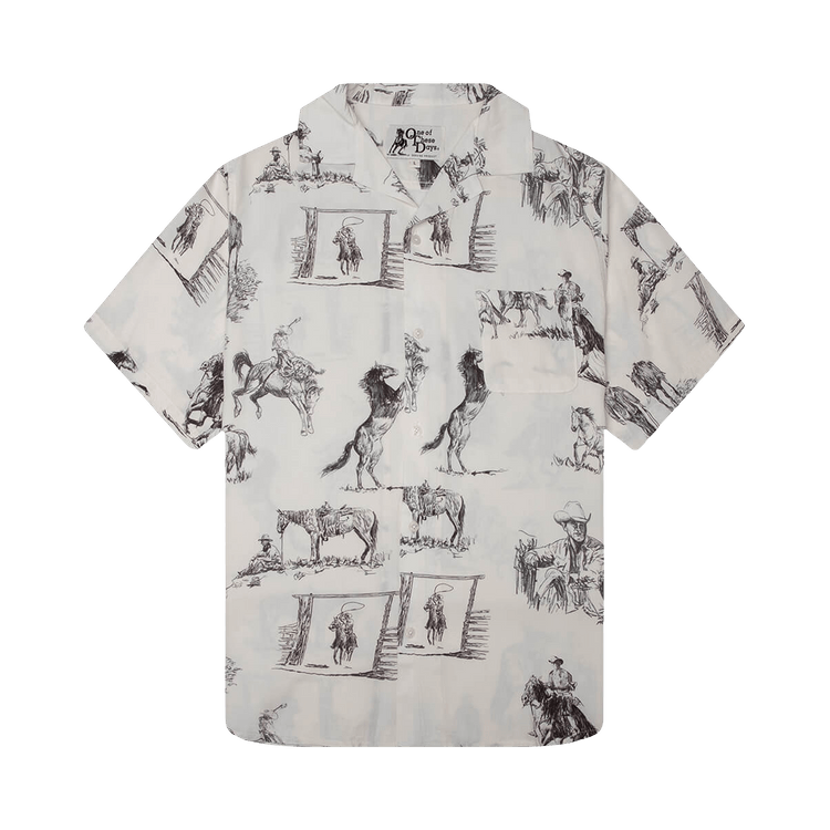 One Of These Days Charcoal Montage Camp Shirt 'Bone'