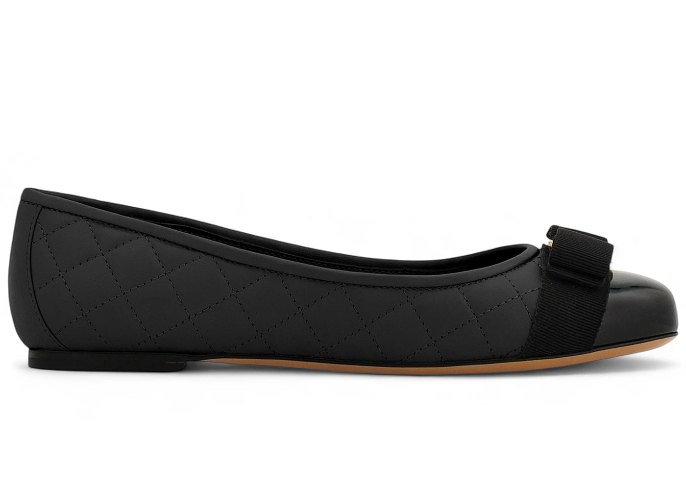 Ferragamo Varina Ballerina Flat Black (Women's)