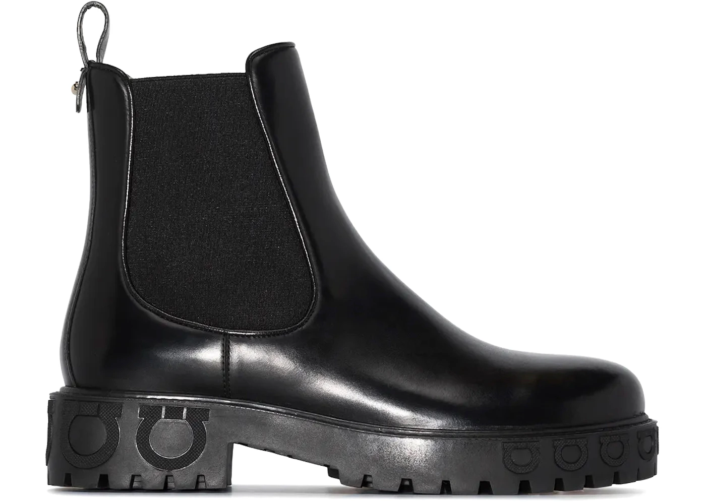Ferragamo Gancini Logo Detail Chelsea Boots Black (Women's)