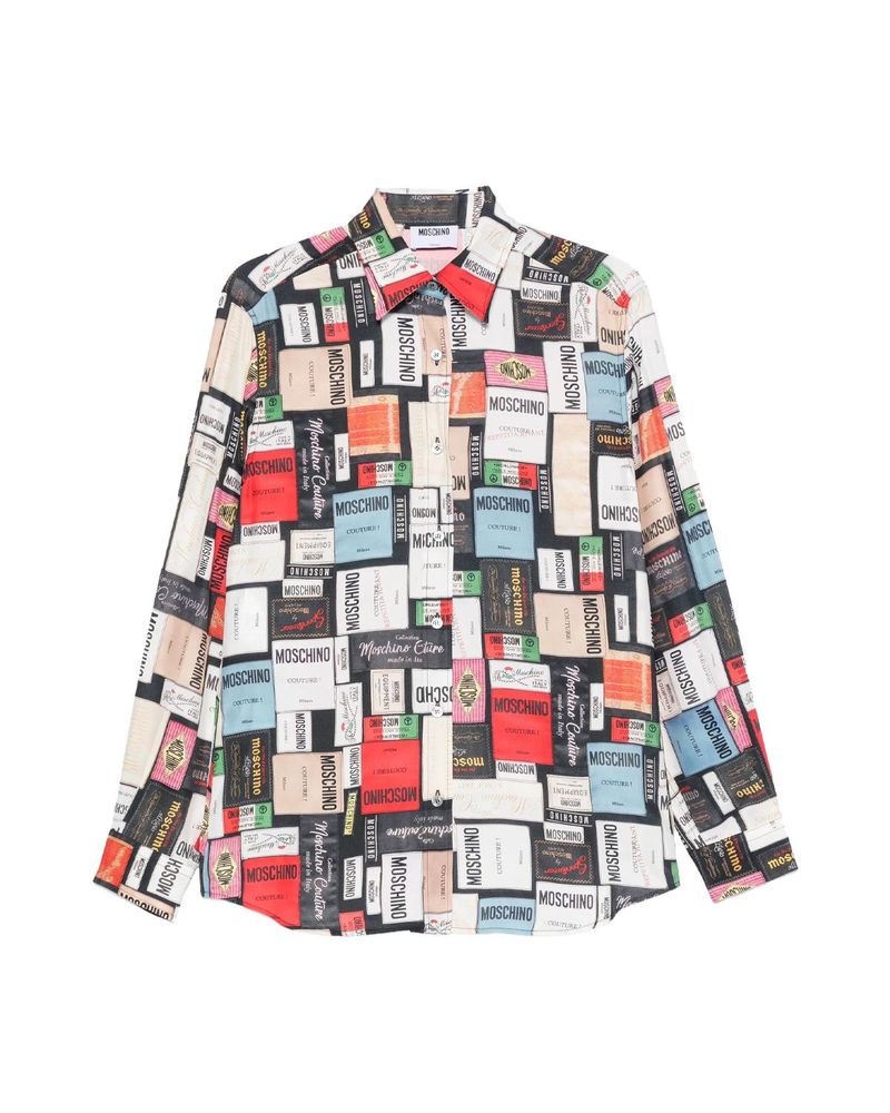 Moschino Label Print Relaxed Shirt