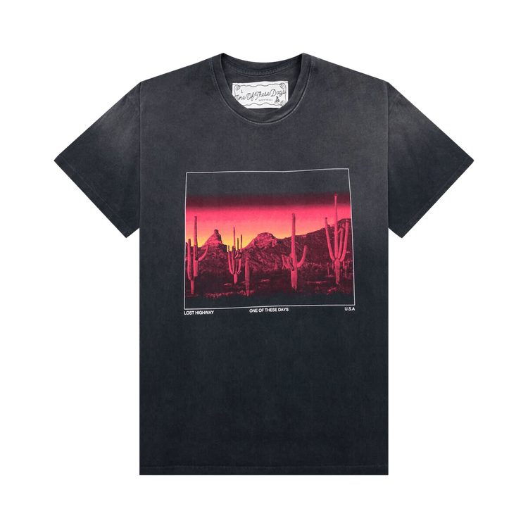 One Of These Days Burning Landscape Tee 'Washed Black'