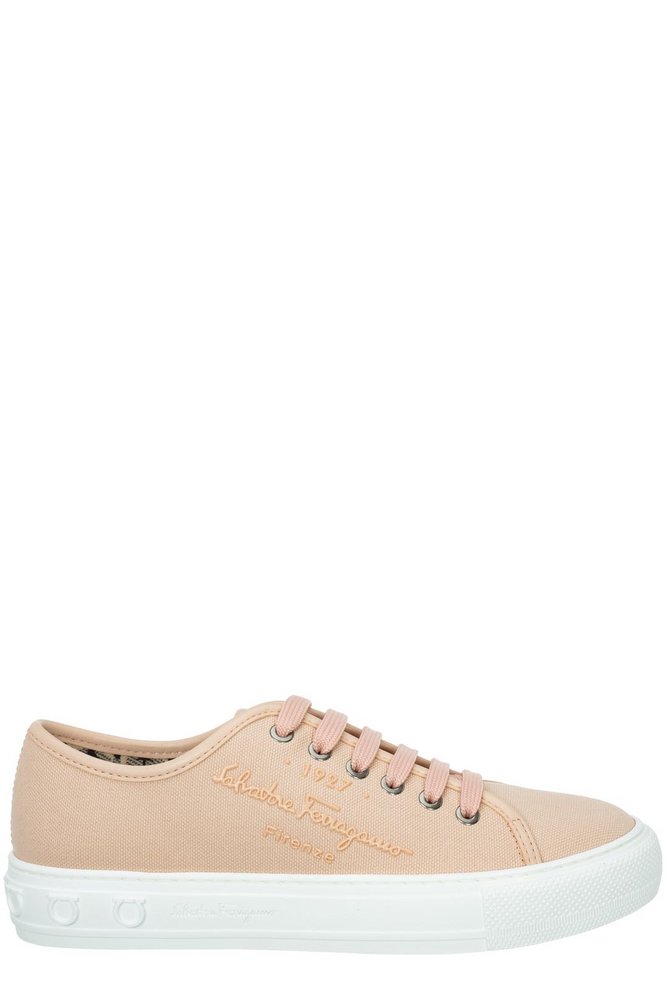 Ferragamo Logo Embossed Lace-Up Sneakers