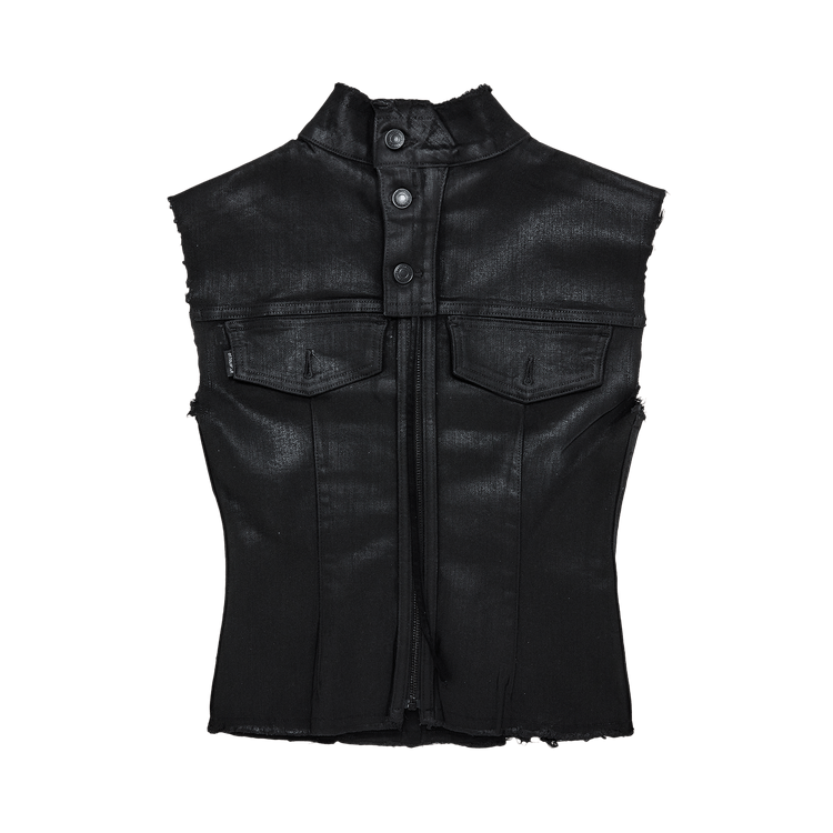 Ottolinger Glazed Denim Zip Top 'Black'
