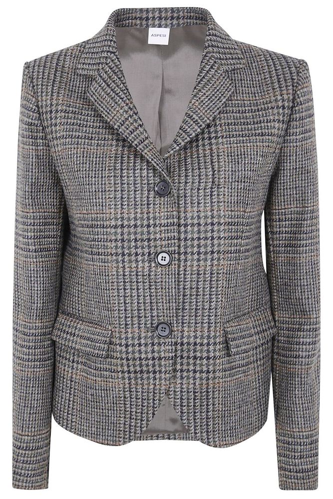 Aspesi Checked Wool Blazer