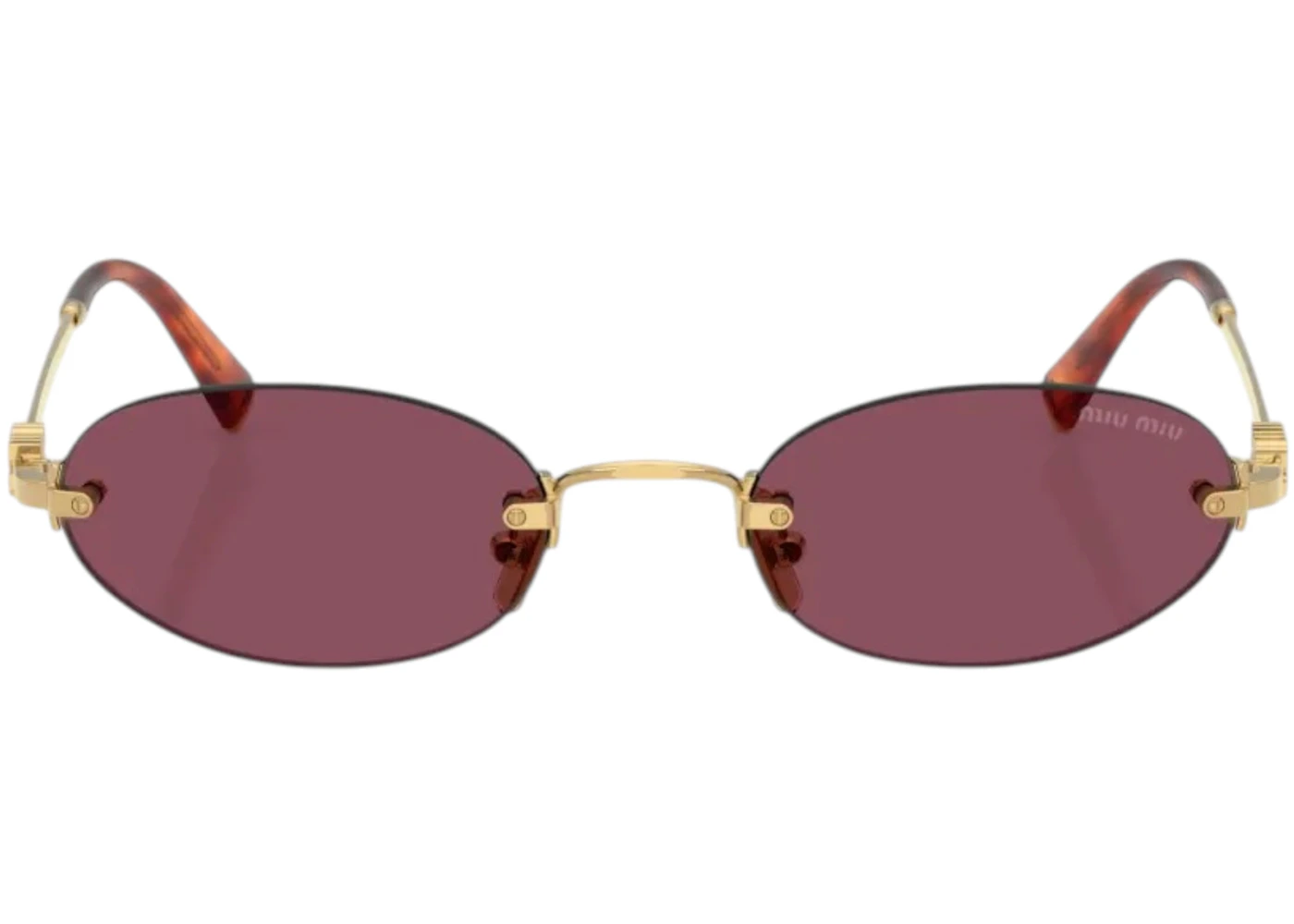 Miu Miu Women's Oval Sunglasses Gold