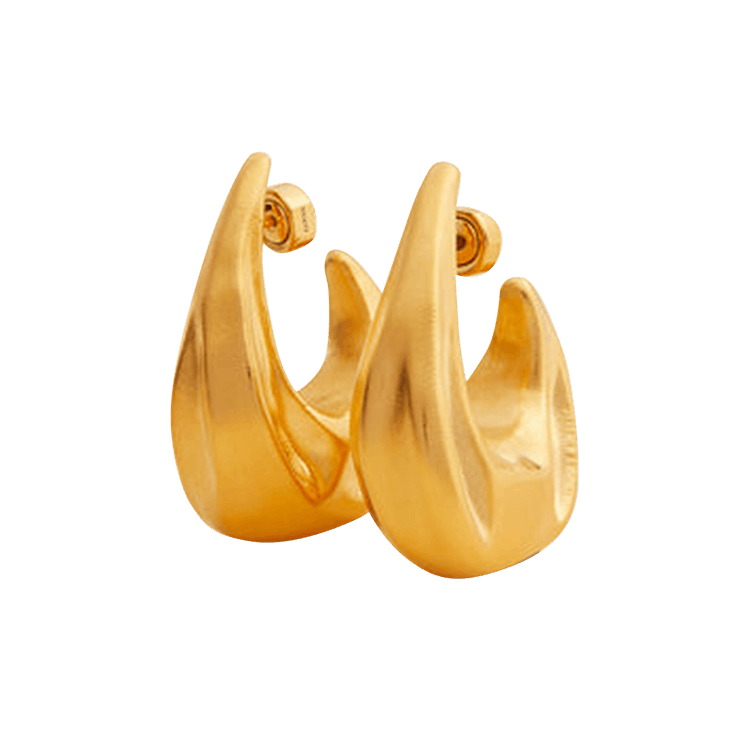 Khaite Olivia Hoop Medium Earrings 'Antique Gold'