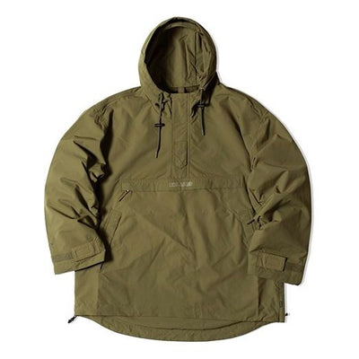 Men's Converse x Kim Jones Crossover Casual Sports Half Zipper Hooded Jacket Military Green