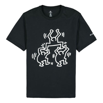 (WMNS) Men's Converse x Keith Haring Crossover Cartoon Pattern Round Neck Short Sleeve Black