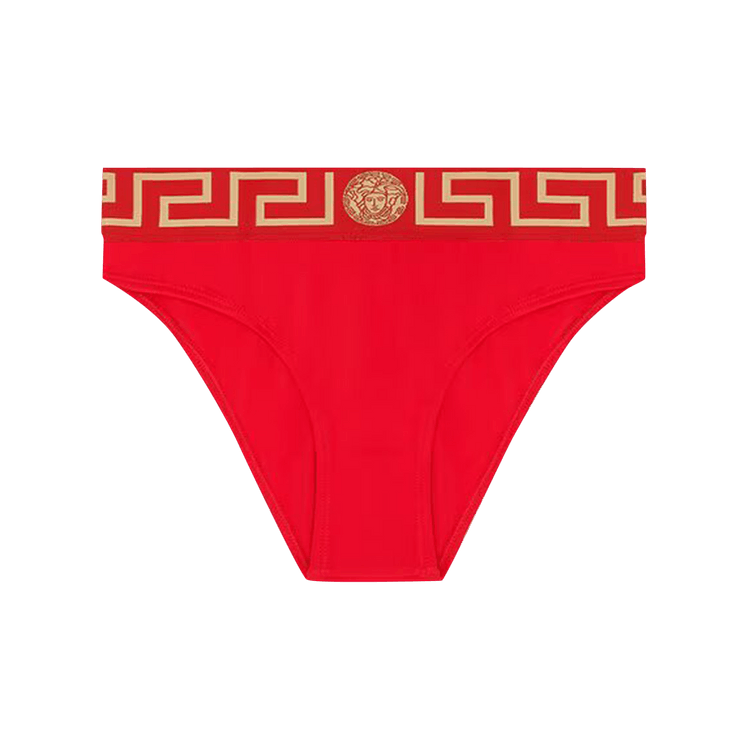 Versace Greca Border Bikini Bottoms 'Red'