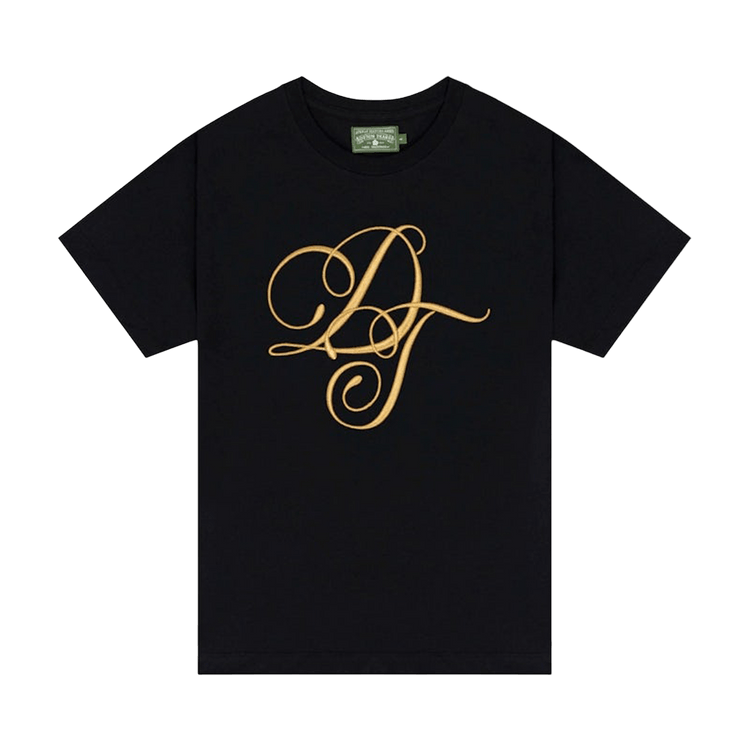 Denim Tears Metallic Gold Script Tee 'Black'