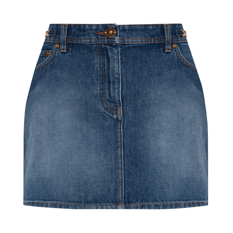 Versace Medusa 95 Denim Mini Skirt 'Dark Blue'