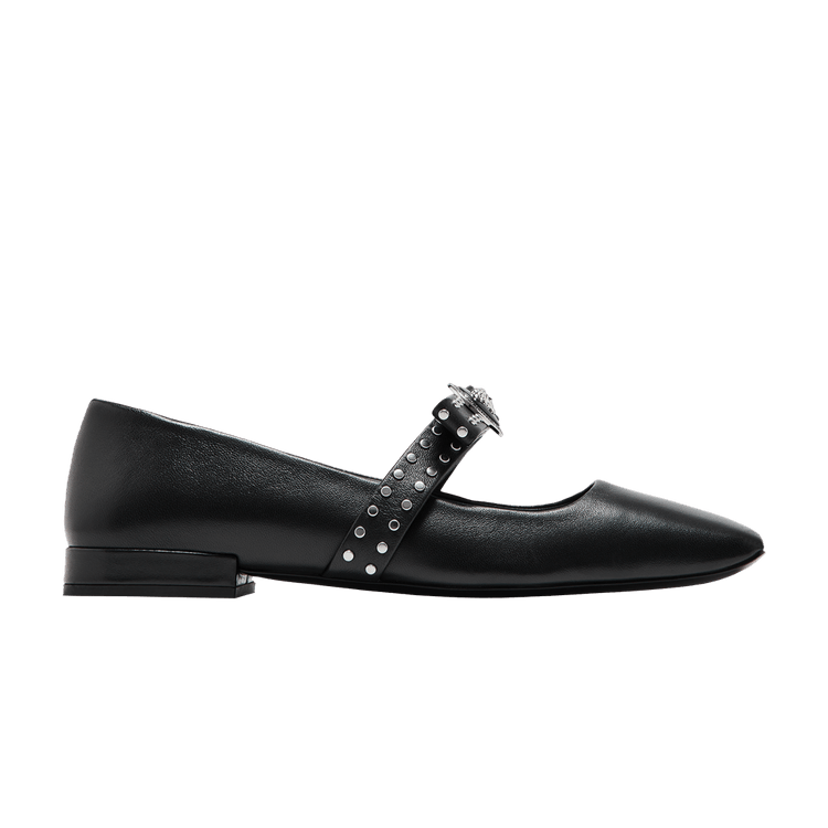 Versace Wmns Gianni Ribbon Studded Ballerinas 'Black'