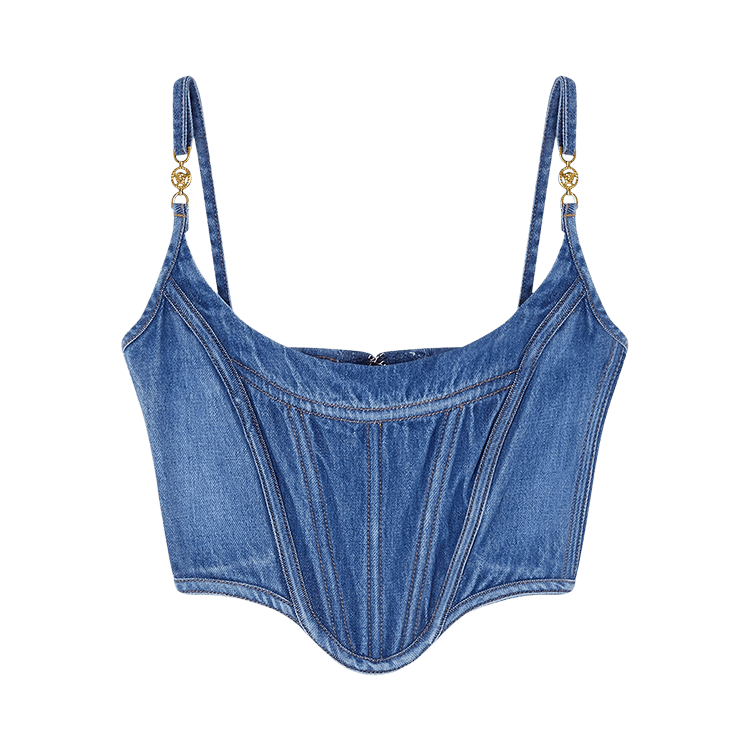 Versace Stone Wash Denim Top 'Medium Blue'