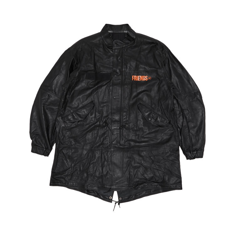 Vlone x Fragment Design Leather Fish Tail Jacket 'Black'