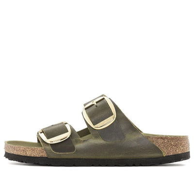 (WMNS) Birkenstock Arizona Big Buckle Natural Leather Oiled Narrow Fit 'Olive Green'