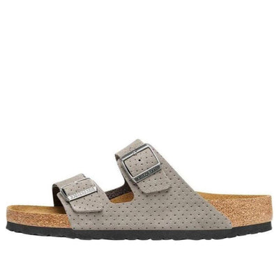 Birkenstock Arizona Suede Embossed Dotted Sandals 'Stone Coin'