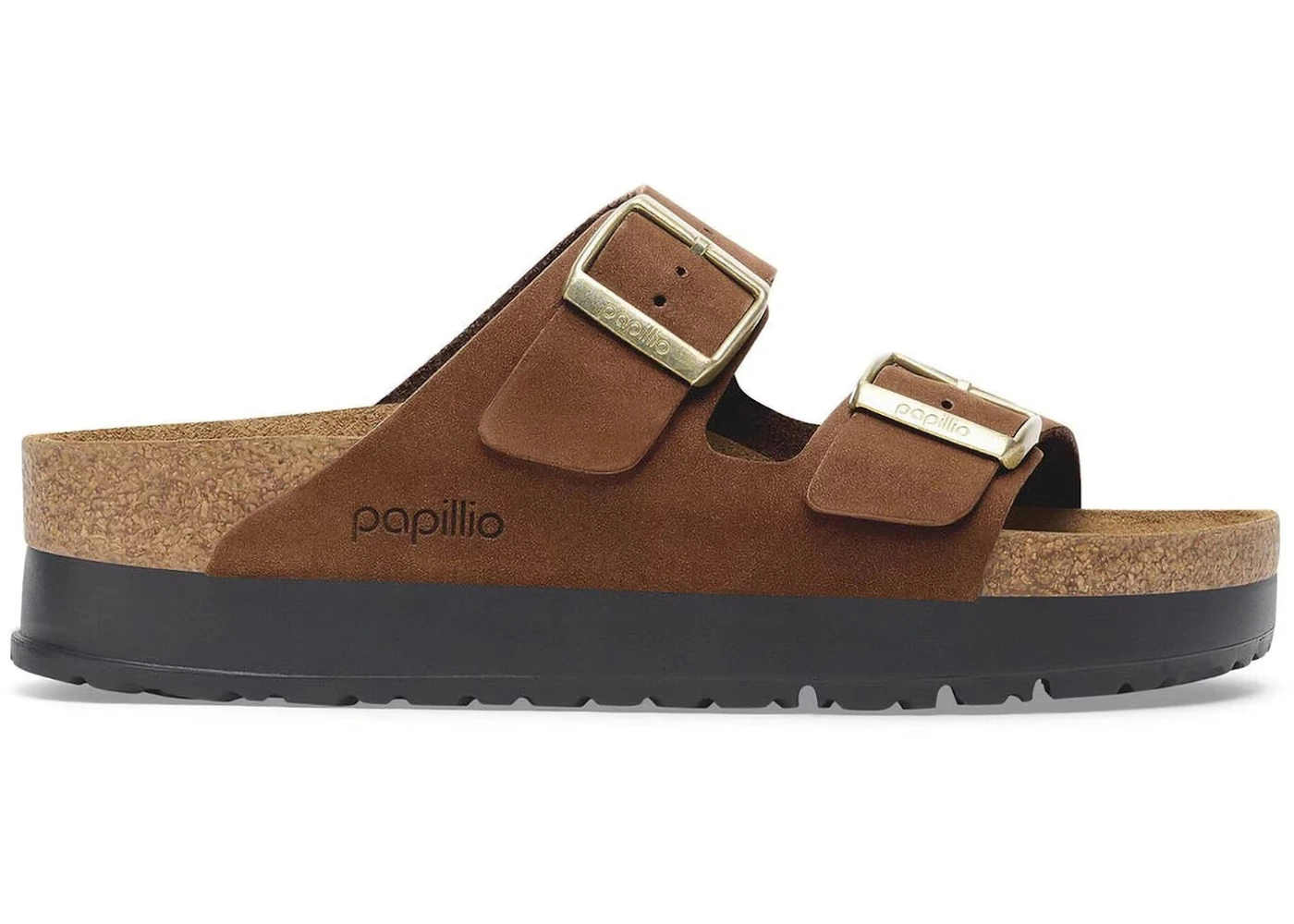 Birkenstock Arizona Flex Platform Nubuck Leather Dark Tea