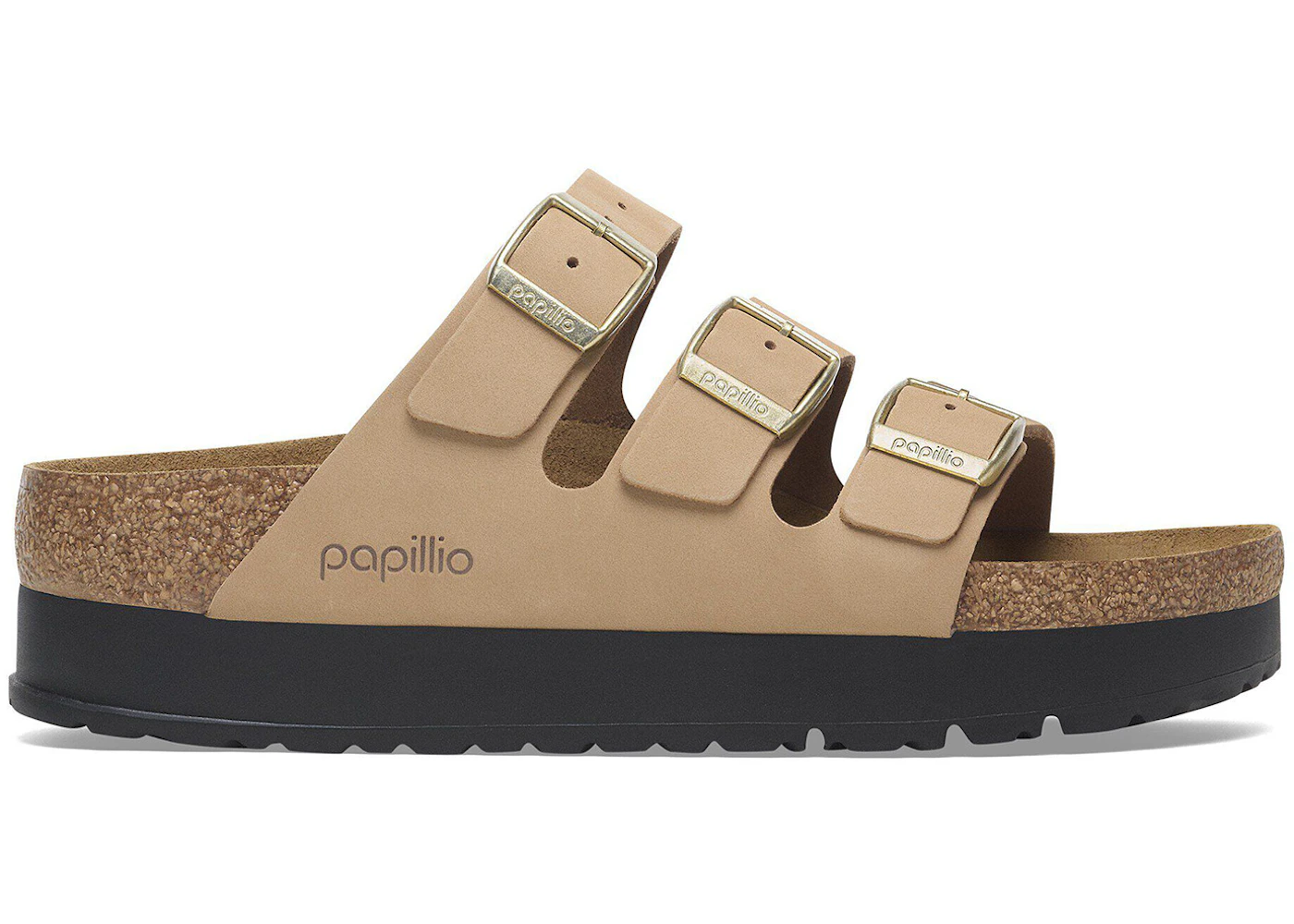 Birkenstock Florida Flex Platform Nubuck Leather Sandcastle