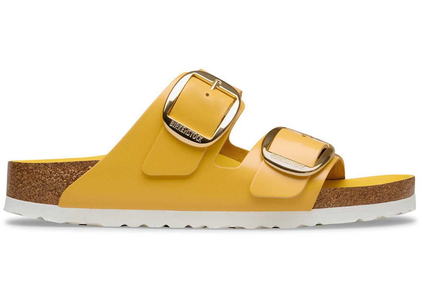 Birkenstock Arizona Big Buckle Natural Leather Patent High-Shine Ochre