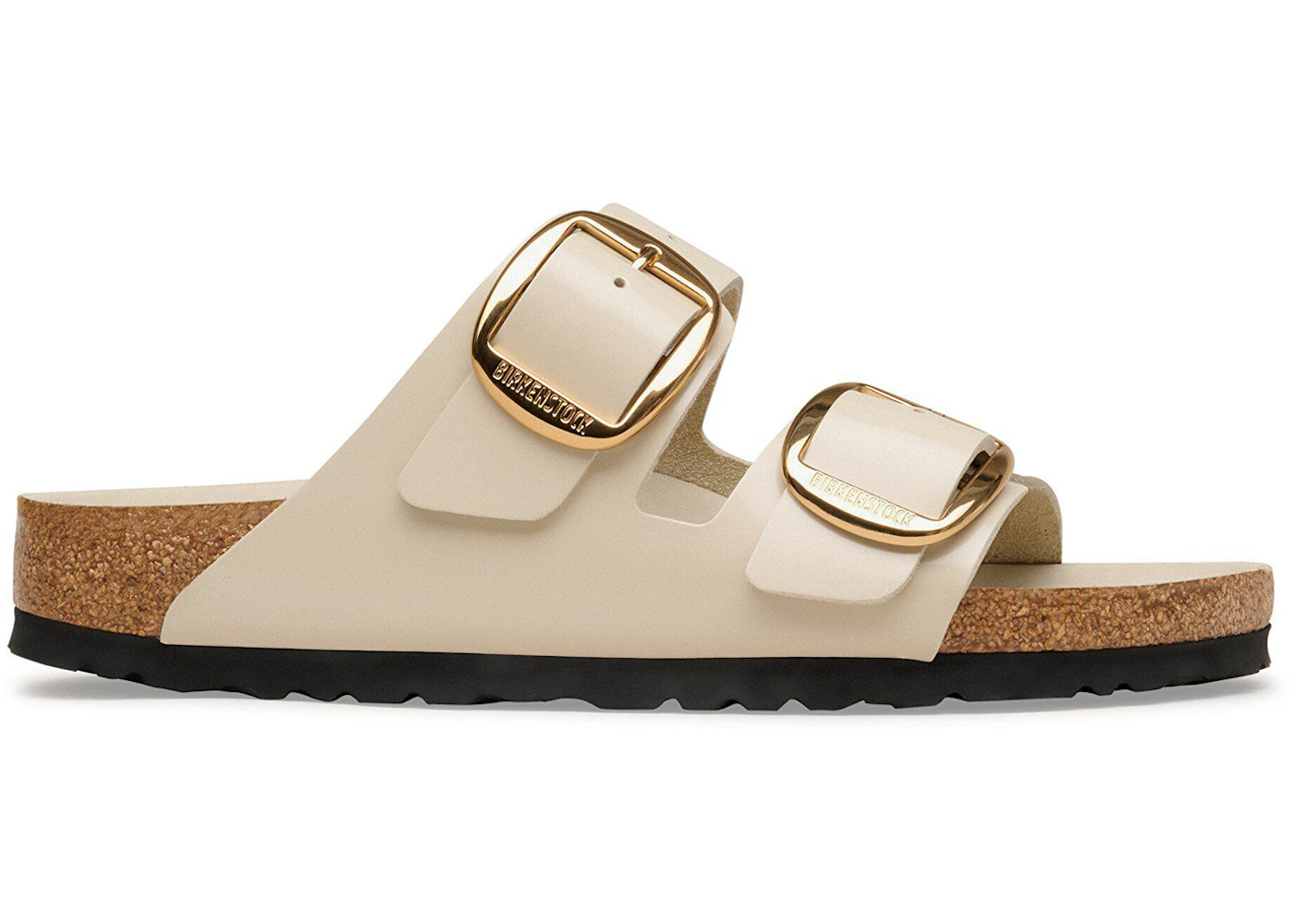 Birkenstock Arizona Big Buckle Natural Leather Patent High-Shine Oyster