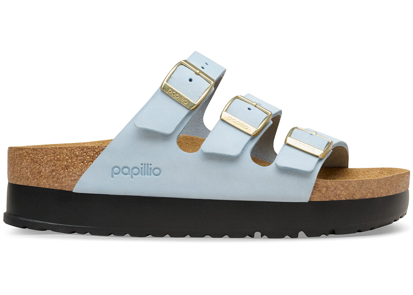 Birkenstock Florida Flex Platform Nubuck Leather Baby Blue