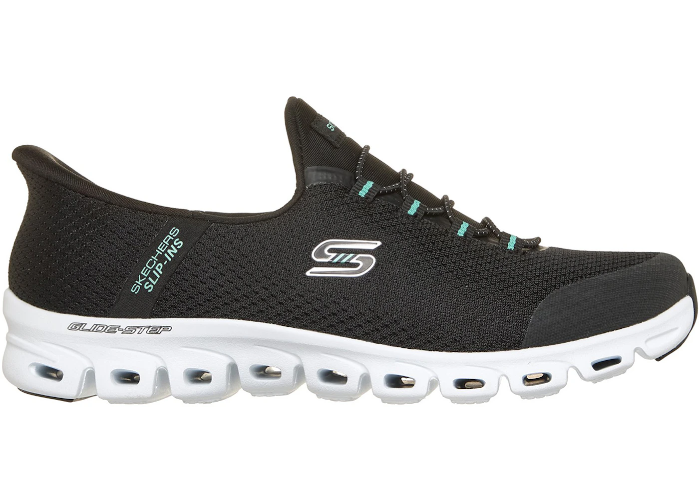 Skechers Slip-ins Glide-Step Pursuit Black Turquoise (Women's)