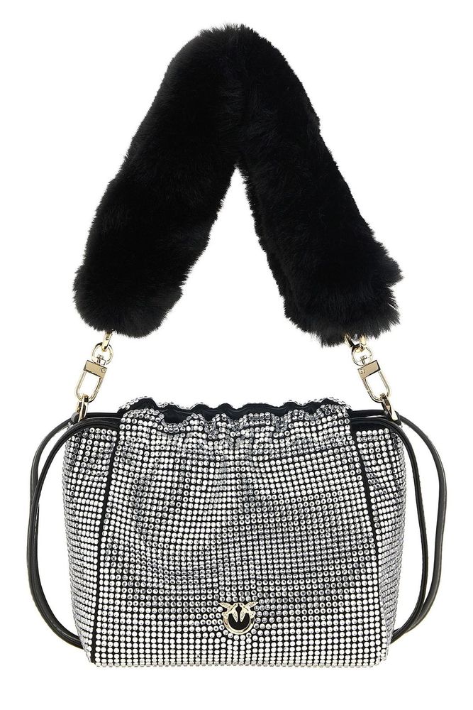 Pinko Fully Embellished Shoulder Bucket Bag