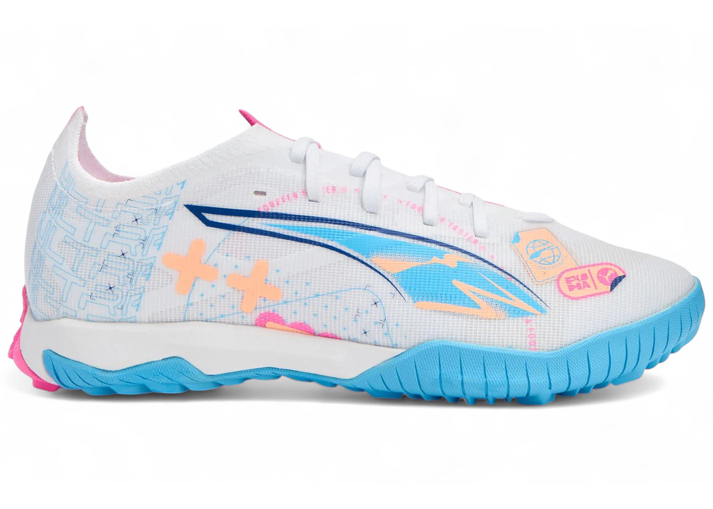 Puma Ultra 5 Match Vol. Up TT White Luminous Blue Poison Pink Fizzy Melon