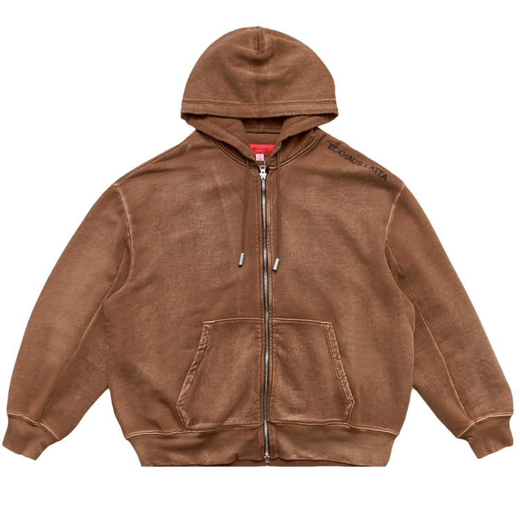 Eckhaus Latta Bison Zip Hoodie 'Brown'