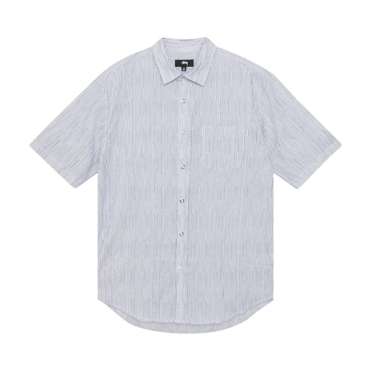 Stussy Wavy Striped Short-Sleeve Shirt 'Blue'