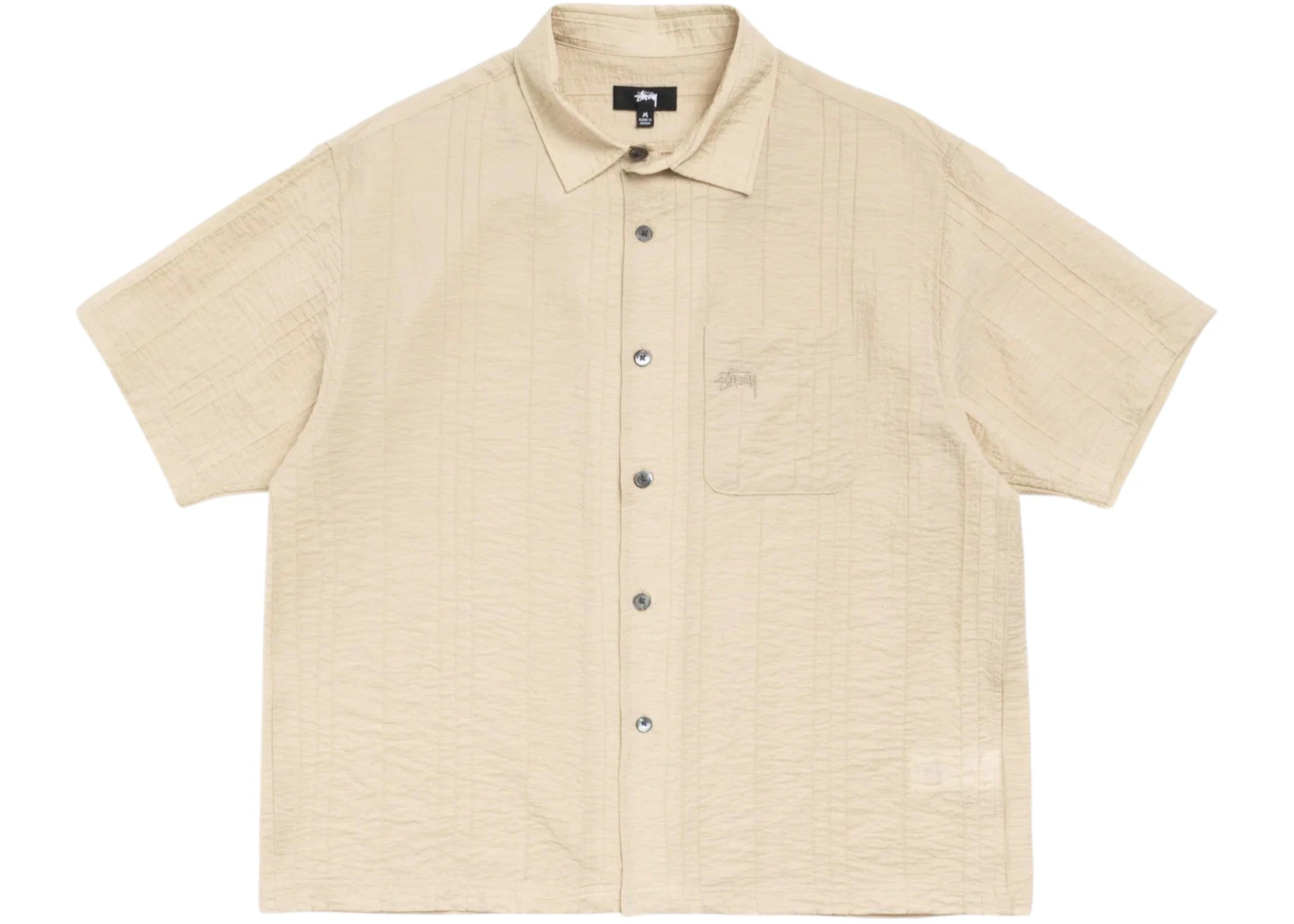 Stussy Pleated Textured Shirt Tan