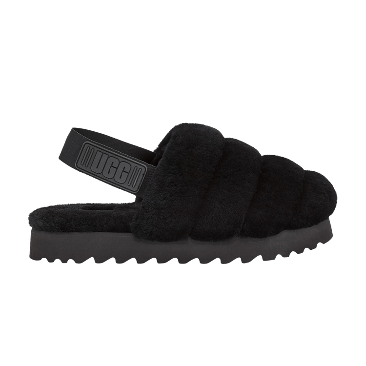 UGG Wmns Super Fluff Slipper 'Black'