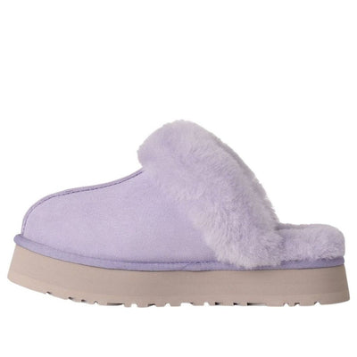 (WMNS) UGG Disquette Plush Trim Platform Sandals 'Warm Lilac'
