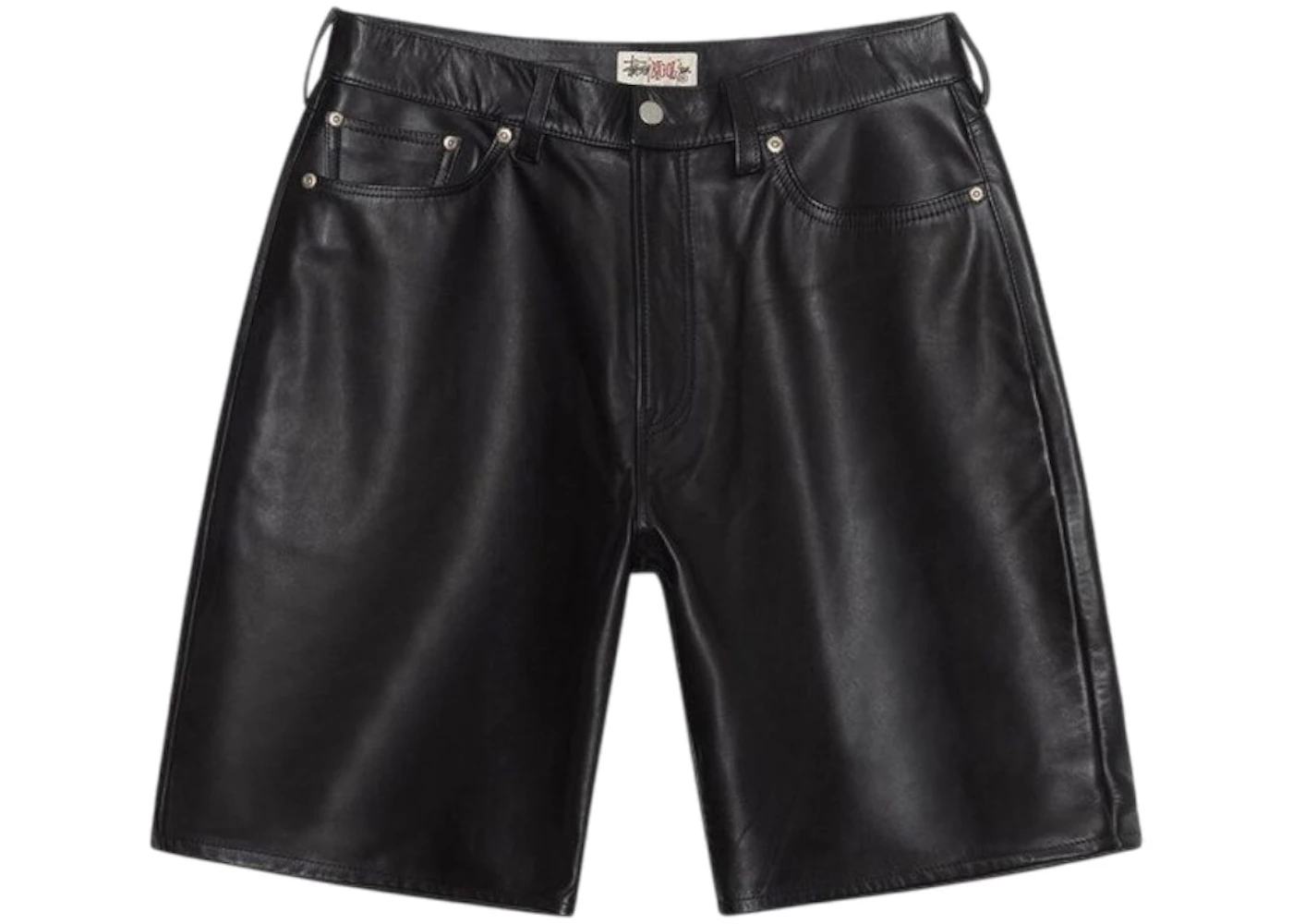 Stussy Big Ol Leather Shorts Blac Black