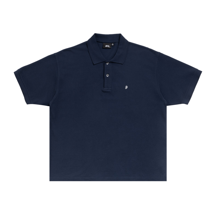 Stussy Classic Pique Polo Shirt 'Navy'