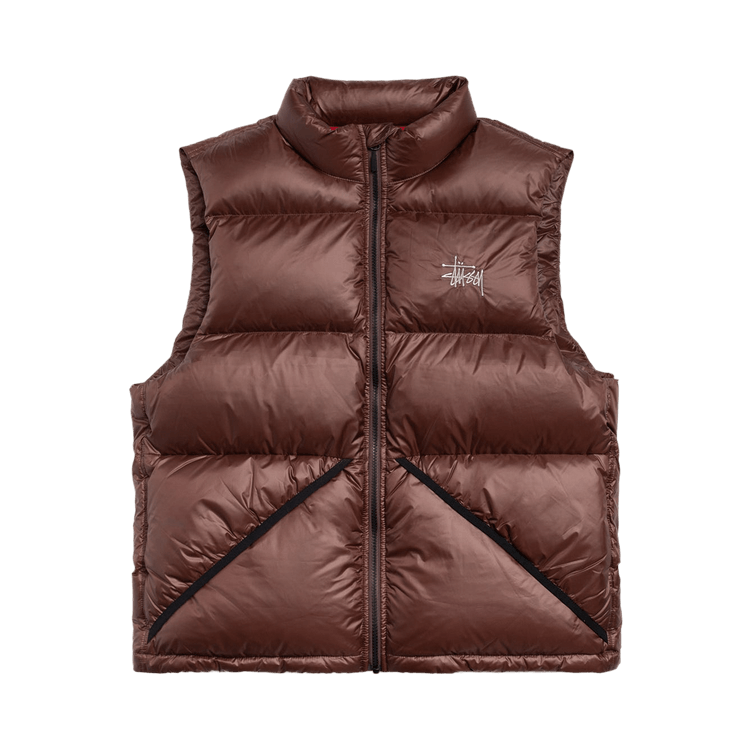 Stussy Micro Ripstop Down Vest 'Brown'