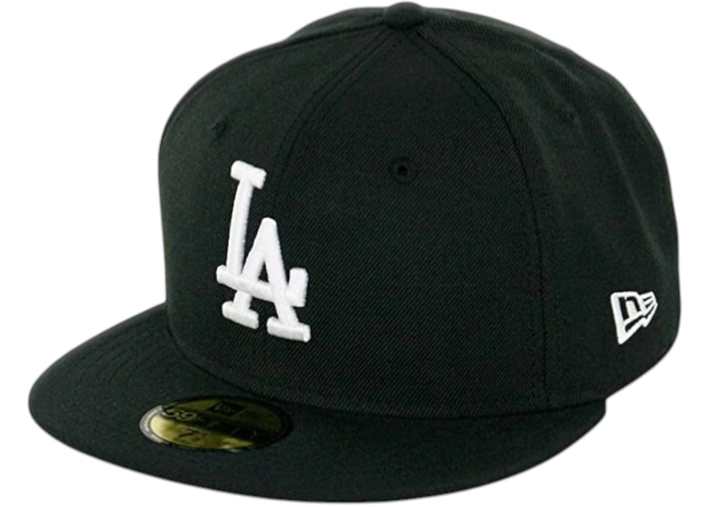 New Era 59Fifty Hat MLB Basic Los Angeles Dodgers LA Fitted Baseball Cap Black/White
