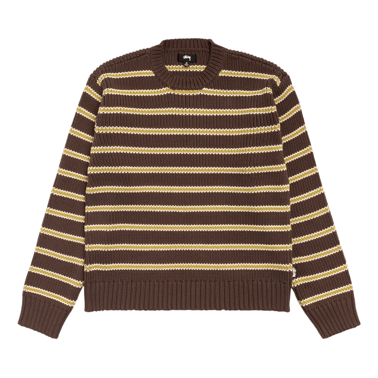 Stussy Stripe Knit Crew 'Forest'