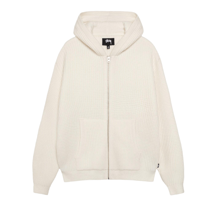 Stussy Waffle Cashmere Zip Hoodie 'Ivory'