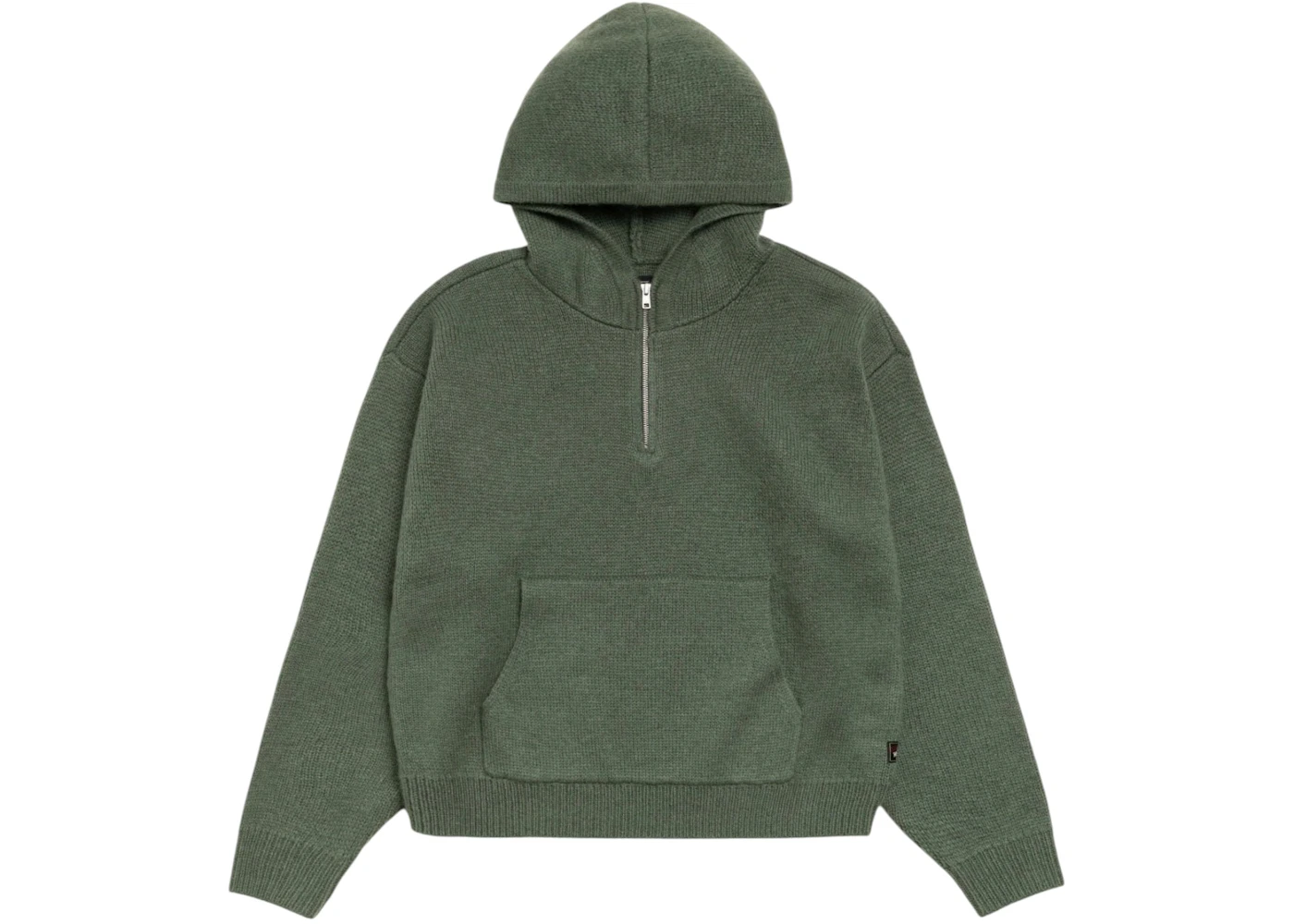 Stussy Quarter Zip Knit Hoodie Green