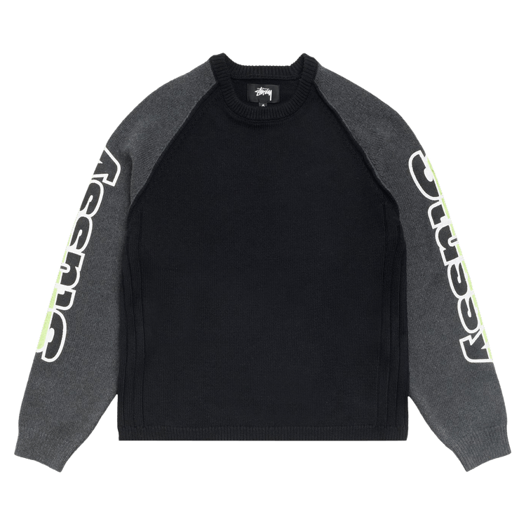 Stussy Two Tone Raglan Sweater 'Black'