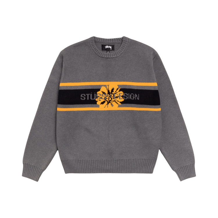 Stussy Striped Hibiscus Sweater 'Grey'