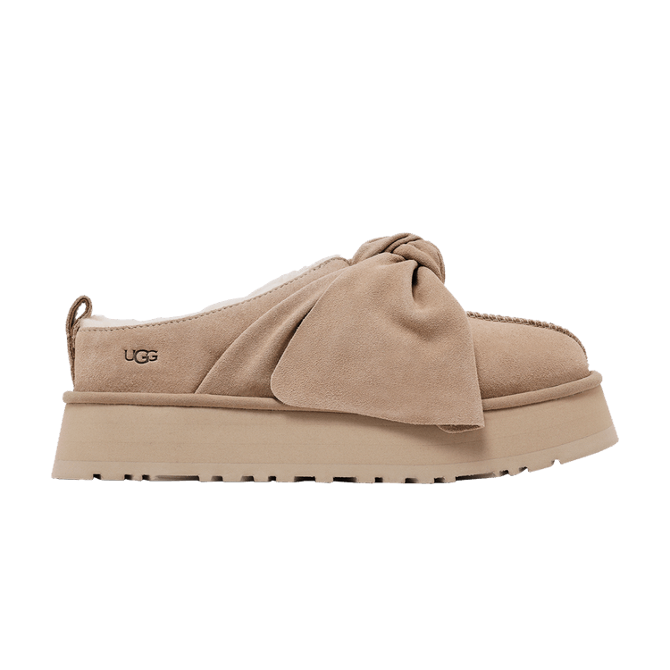 UGG Wmns Platform Slip-On Bow Slipper 'Sand'