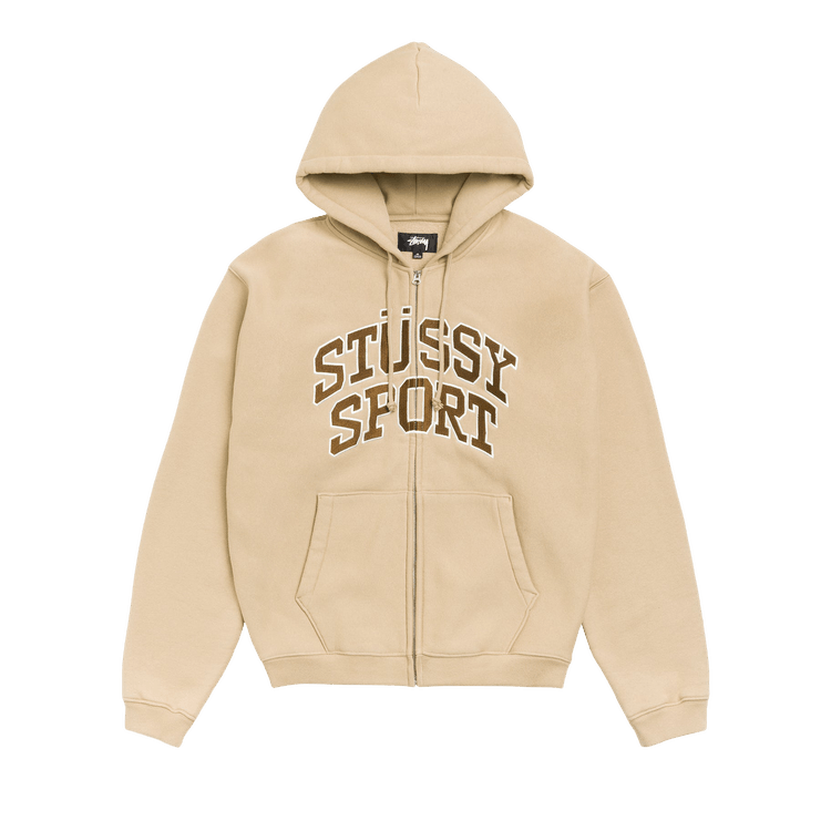 Stussy Sport Zip Hoodie 'Tan'